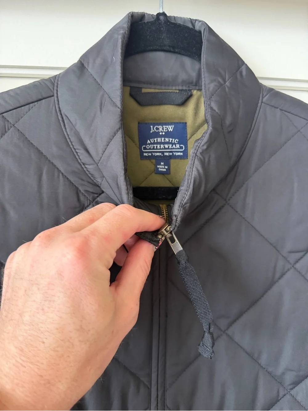 J. Crew Quilted Gray Sleeveless Puffer Vest